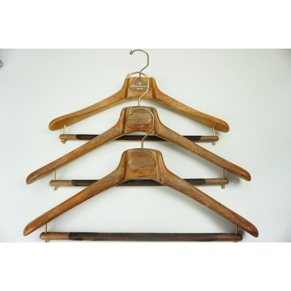 Sartorio Napoli Brown Composite Set of 3 Hangers